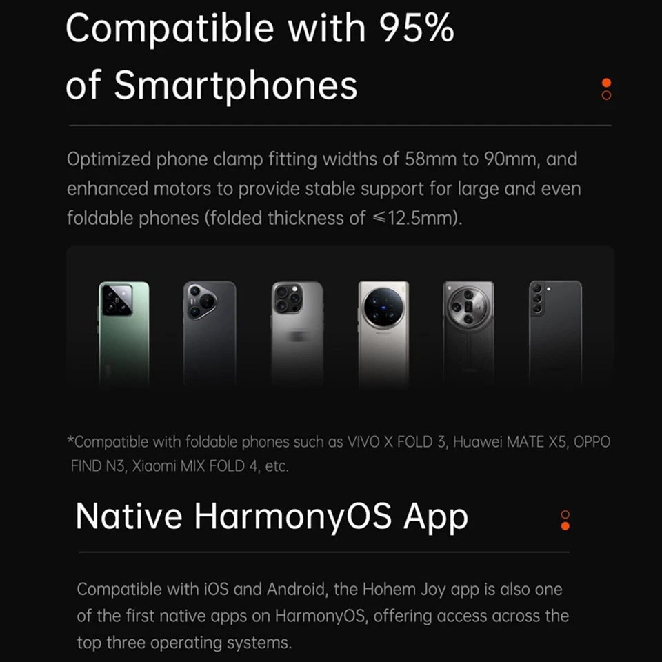 hohem iSteady M7 3-Axis AI Tracking Smartphone Gimbal with full light for Vlog - Image 4 of 4
