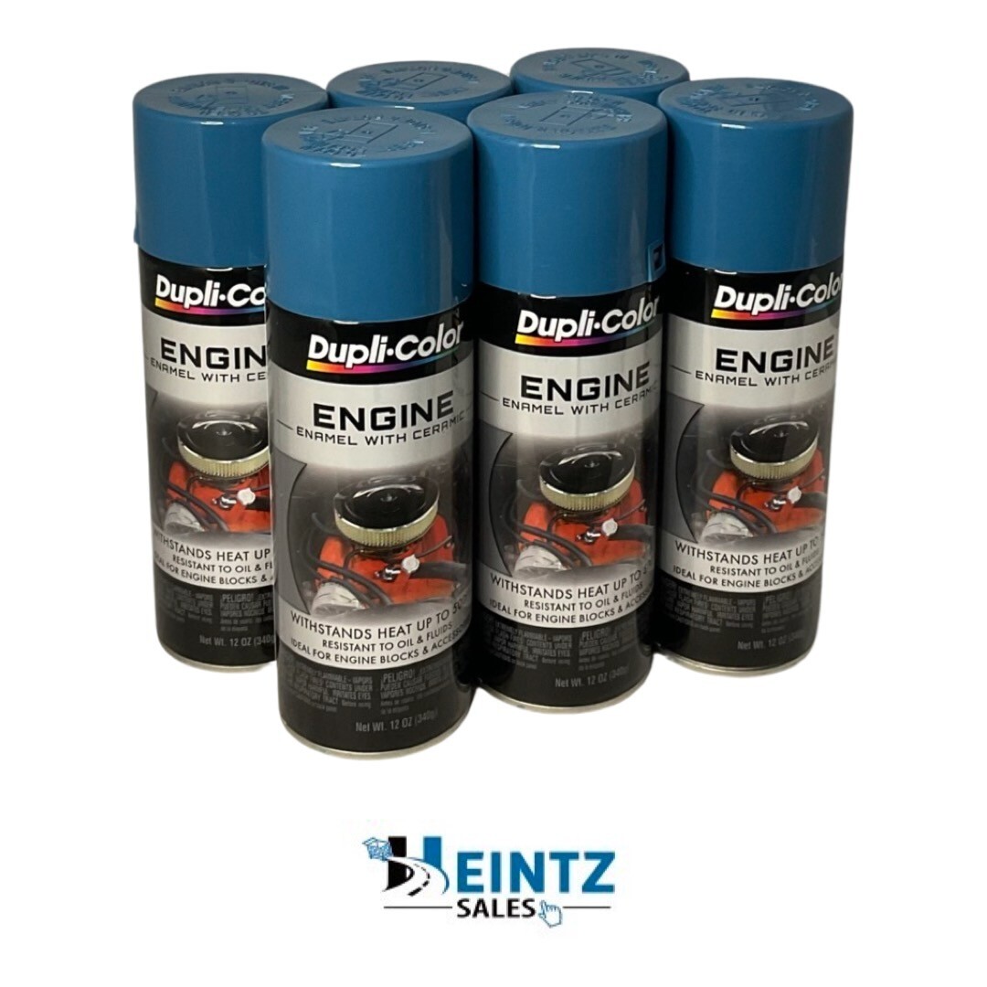 Duplicolor DE1608 6 Pack GM Blue Engine Enamel Paint With Ceramic