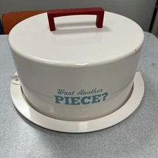 Cake Boss Metal Cake Carrier “Want Another Piece?” Sweet! 13"x 6"