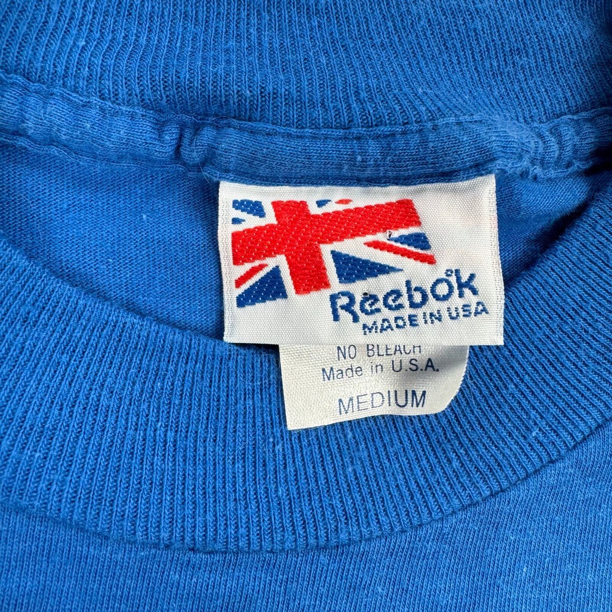 Vintage Reebok Shirt Medium Blue Short Sleeve United Kingdom Flag