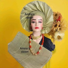 Autogele And Ipele Aso-Oke African Headtie , Ready Made Headtie And Shouldergear