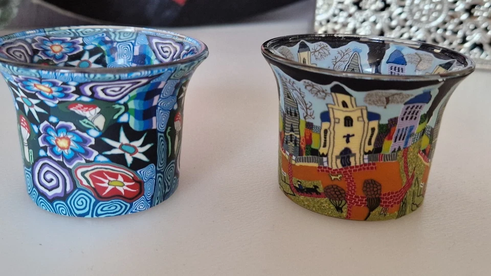 2 x Motivglas Teelichtglas Hellmann Versand Neu Sammler Votivglas - Bild 1 von 4