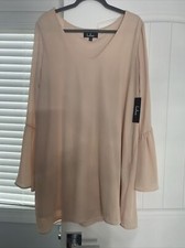 Lulus Beige Pink long sleeve Dress Large