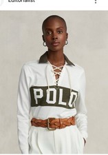 Polo Ralph Lauren Front Tie Rugby Long Sleeve Top Size Small. NWT NEW