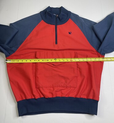 Used USA 80s きれいなレッド♡ スナップフロント ランチコート Vintage 80s Outdoor Products Kangaroo Quarter Zip Pullover Jacket