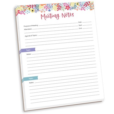 bloom daily planners Planning Pad 8x11 Double Sided Meeting Notes Floral Dots