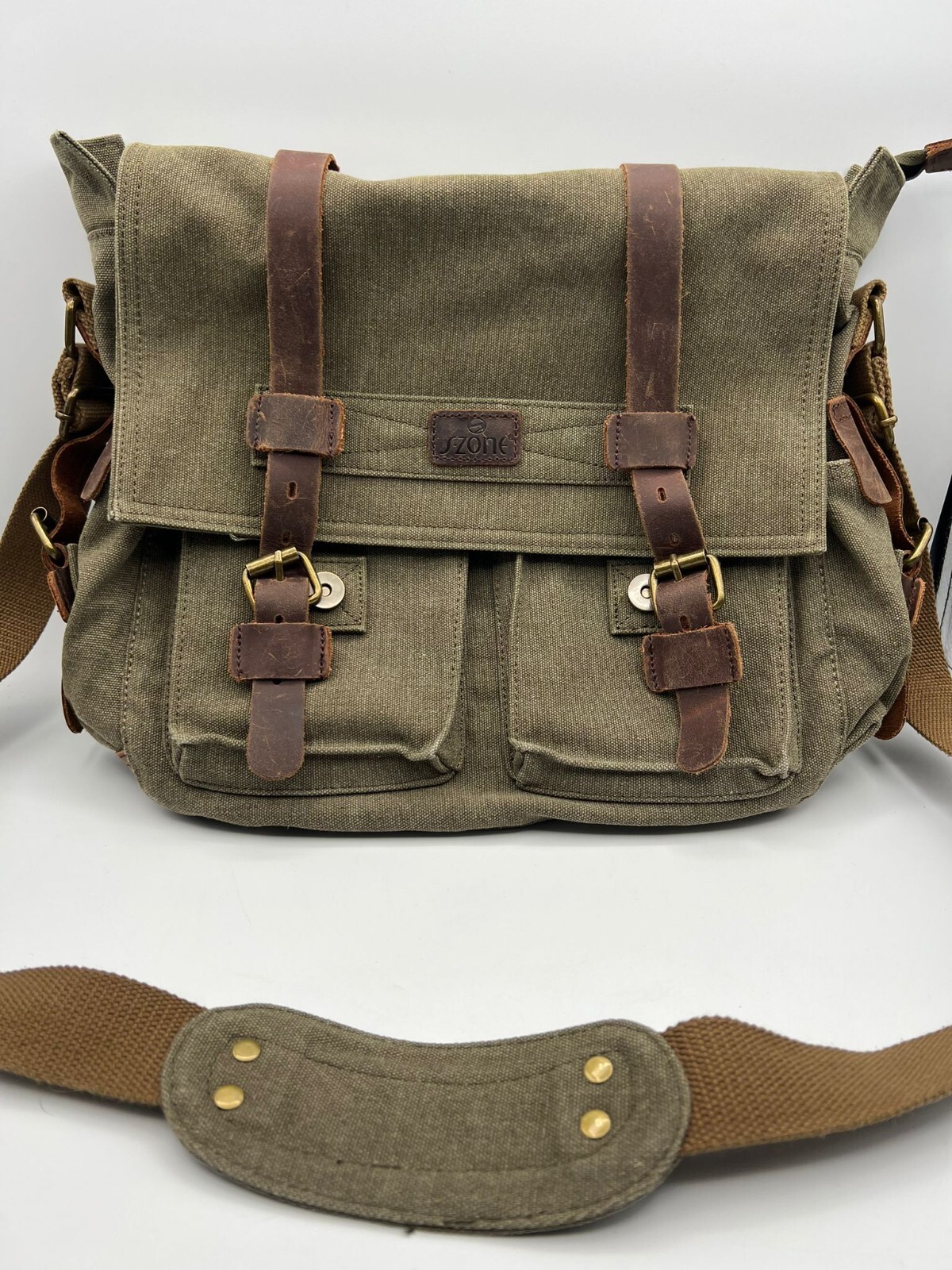 SZONE Camera Messenger Bag Leather Canvas DSLR Shoul… Gem
