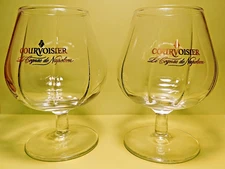 Vintage Set of 2 Ribbed Courvoisier Le Cognac de Napoleon Snifter Glasses (NOS)