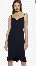 BARDOT Women Dress M/8 Black Hi Ruffle Party sleeveless V neckline New with Tags