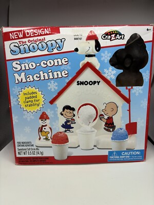 VTG Peanuts Snoopy Sno-Cone Machine Ice Maker 2016 CraZart FOR PARTS ONLY