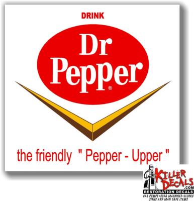 (DP-101) 12'' DR PEPPER ''PEPPER UP'' COOLER POP soda coca cola crush machine decal