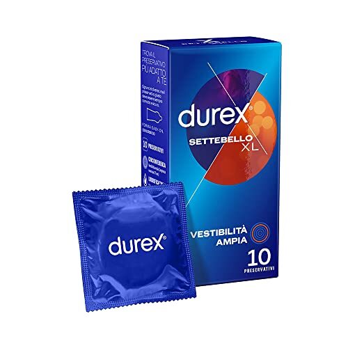 Durex Settebello XL Preservativi Extra Large, 10 profilattici