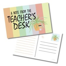 Teacher Postcards For Students 50 Pack - A Note From The Teacher's Desk New T...