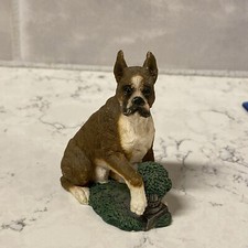 Living Stone Hand Painted Boxer Dog Figurine 1998