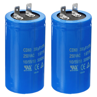 CD60 Betrieb Kondensator 2Pack 300uF/MFD 250VAC 15% Toleranz 50/60Hz Motor Start