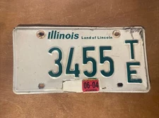 2004 Illinois License Plate Trailer # 3455 TE