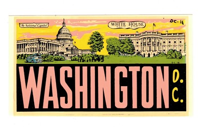 Washington D.C. Vintage Lingren-Turner Travel Decal