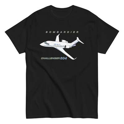 Bombardier Challenger 604 (AIR2FD381604-WBO1) Airplane T-shirt - Personalized wi