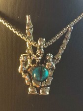 Halskette in Silber Gothic Satanist Knochen Skelett Finger allsehendes Auge NICE
