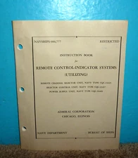 Navships Admiral Remote Control-Indicator Systems CQC-23445 Instruction Book