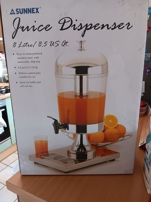 Getränkespender Saftspender Dispenser Kühlröhre 8 Liter Edelstahl NEU OVP Profi