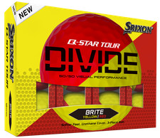 New Srixon Q-Star Tour Divide Golf Balls 1-Dozen Yellow/Red