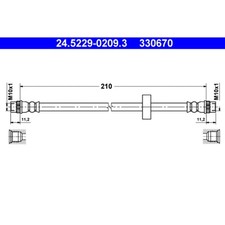 Bremsschlauch ATE 24.5229-0209.3 für Renault Twingo I