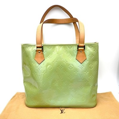 LOUIS VUITTON Monogram Vernis Houston Handtasche Babyblau M91005 LV Auth