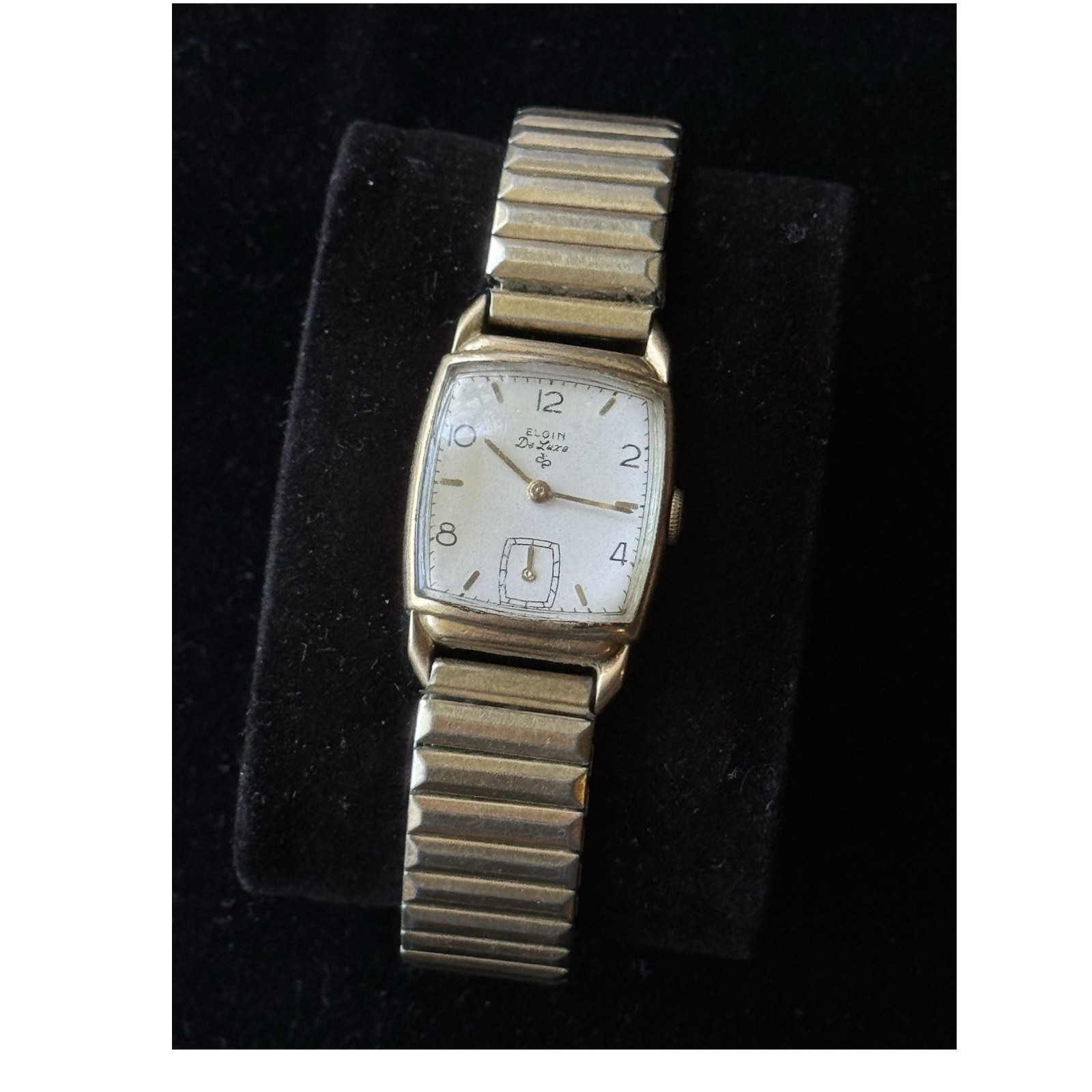 Elgin De Luxe Gold Filled Rectangular White Dial Gold Filled  display picture 1