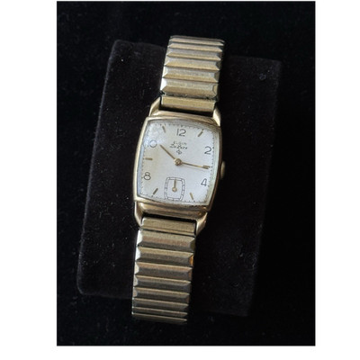Elgin De Luxe Gold Filled Rectangular White Dial Gold Filled Bracelet READ