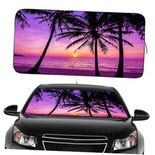 Car Windshield Sun Shade Foldable Cute Sun Windshield Large Sunset Purple