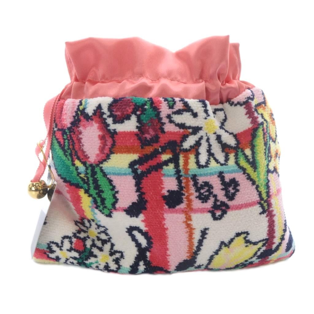Feiler Chesty Flower Melody Drawstring Pouch Pink… - image 2