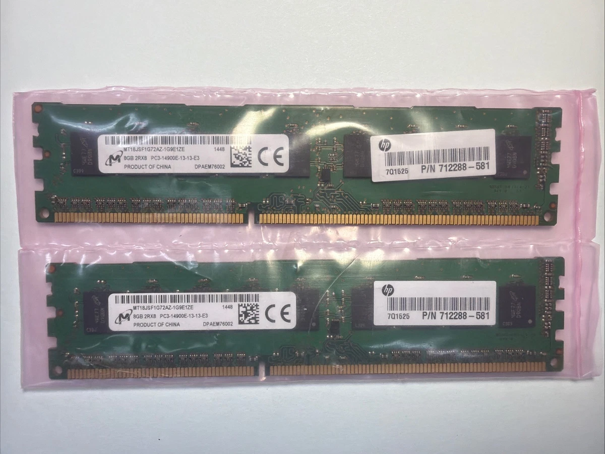 Barrette RAM DDR3L 8 Go Micron - PC3L-14900 (1866 MHz) - Modèle MT16KTF1G64AZ-1G9P1