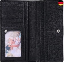 SENDEFN Dünne Geldbörse Damen, Echtes Leder Klein Portemonnaie Damen, RFID S