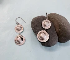 SILPADA W3375  Retro Revival Sterling Silver Double Disc Dangle Earrings