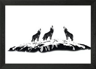Wolf Pack Howling Snowy Framed Wall Art Poster Print Picture