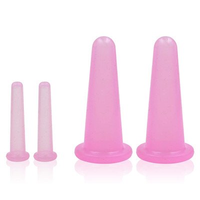 4 Pcs Facial Cupping Set, Natural Silicone Massage Cup for Body, Face, Neck, Bac