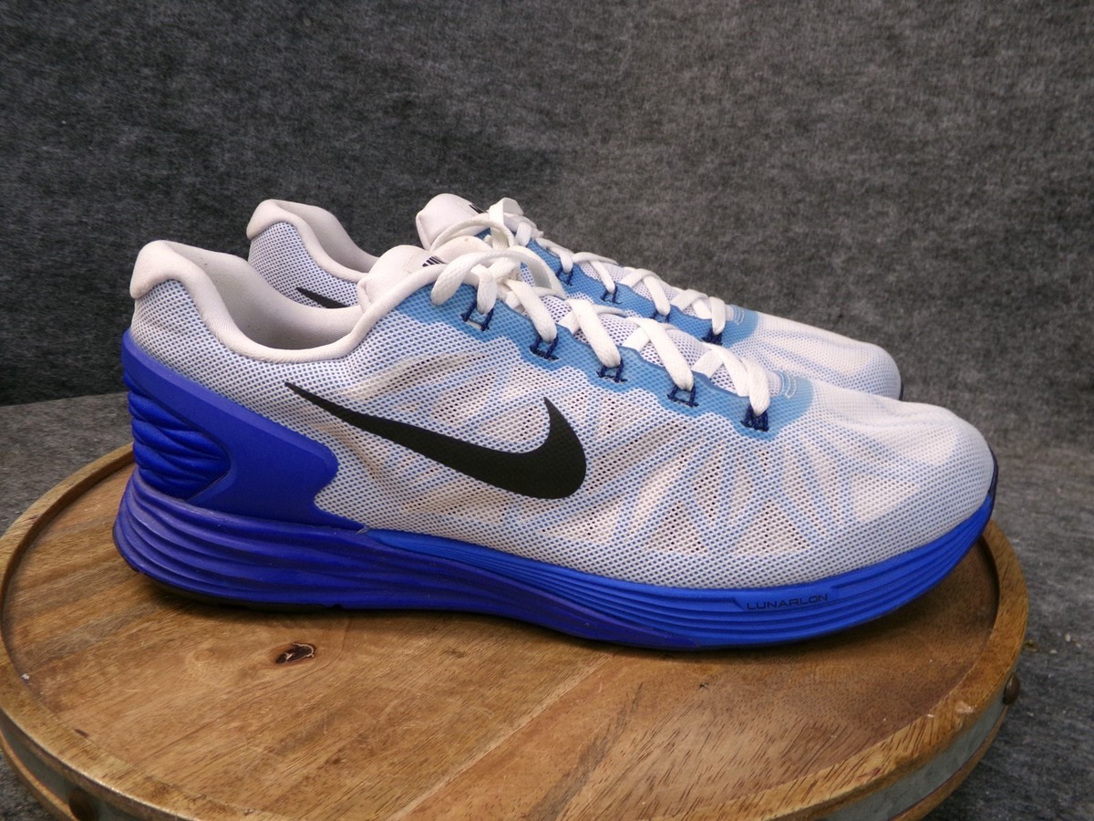 Nike LunarGlide White Racer Blue Men Size 13 US Athletic