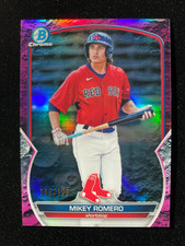 2023 Bowman Chrome MIKEY ROMERO FUCHSIA LUNAR CRATER REFRACTOR #/199 Red Sox RC