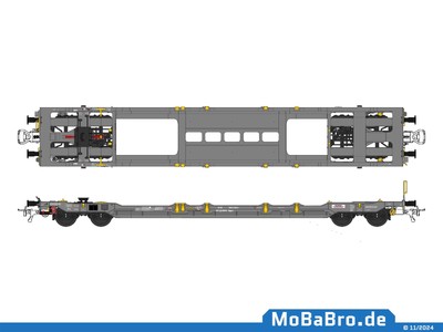 T5 Taschenwagen der HUPAC - Ep. VI - Wagennummer 33 85 450 6 525-6