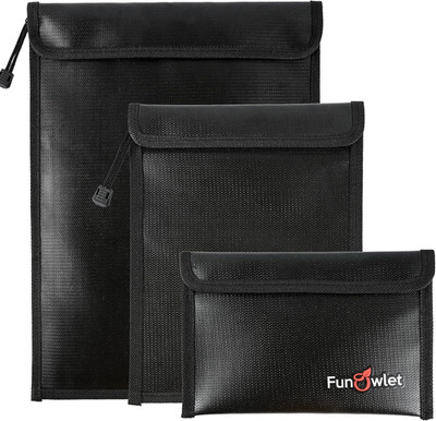 Fireproof Waterproof Document Bag   3 Pack Fire and Water Resistant Zipper Stora