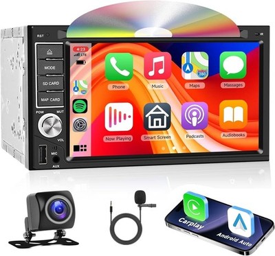 2 DIN Autoradio | 6,2'' CarPlay Android Auto CD DVD Bluetooth Kamera | Wie Neu