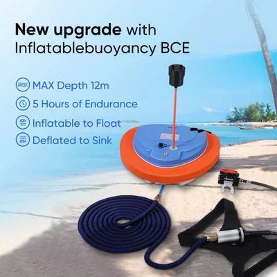 GOYOJO Underwater Scuba Gear Snorkeling Diving Compressor Air Ventilator 15 Meters 5H