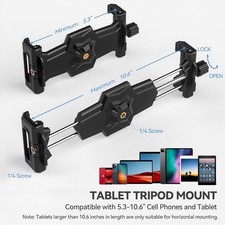 iPad and Phone Tripod Mount Adapter with Ball Head, iPad Holder for Tripod, 360