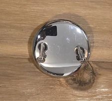 Two-Hole Bathtub Overflow Face Plate with Brass Screws, Chrome