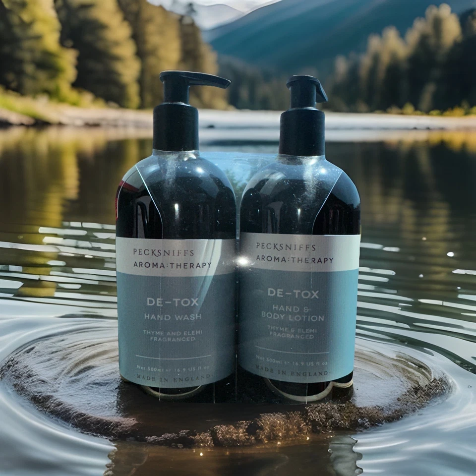 🆕 3 PC SET~PECKSNIFFS AROMA: THERAPY~ DE-TOX HAND WASH & HAND & BODY LOTION SET - Image 2 of 4