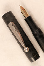 FLEXIBLE NIB! ~ VINTAGE 1920s CHASED HARD RUBBER WATERMAN'S 52 FOUNTAIN PEN