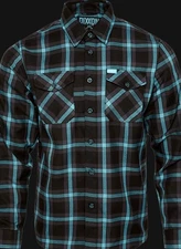 DIXXON FLANNEL L “Union Square” D-Tech Turquoise Black Plaid Button Shirt *Mint*