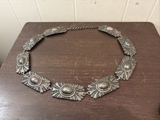 Heavy Ornate Metal Belt Made in Spain Silver Tone Concho Style Southwest 36  