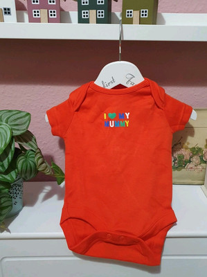 Baby Body Kurzarmbody Strampler Mama Spruch ''I   my Mummy'' Baumwolle Rot Gr 56